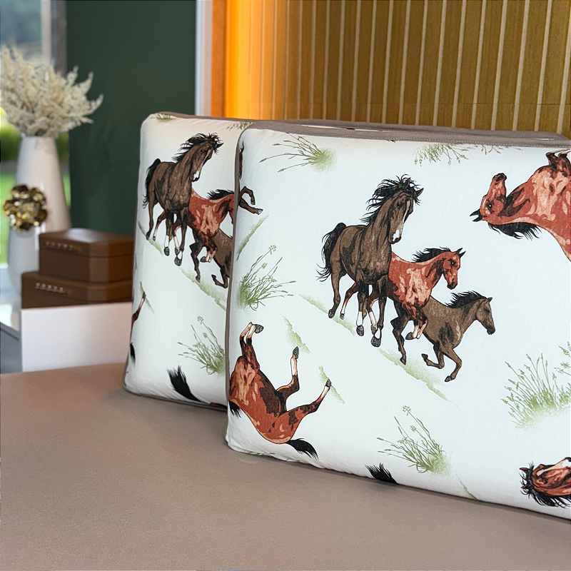 Kit com 2 Fronhas em Malha 100% Algodão Horse Chocolate