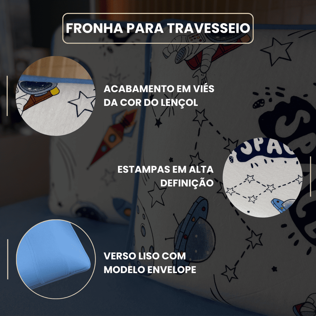Jogo de Lençol com Elástico em Malha 100% Algodão Space Azul
