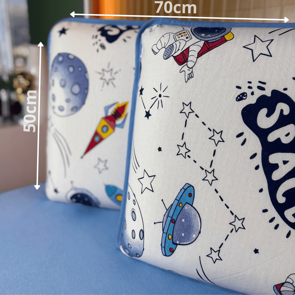 Jogo de Lençol com Elástico em Malha 100% Algodão Space Azul
