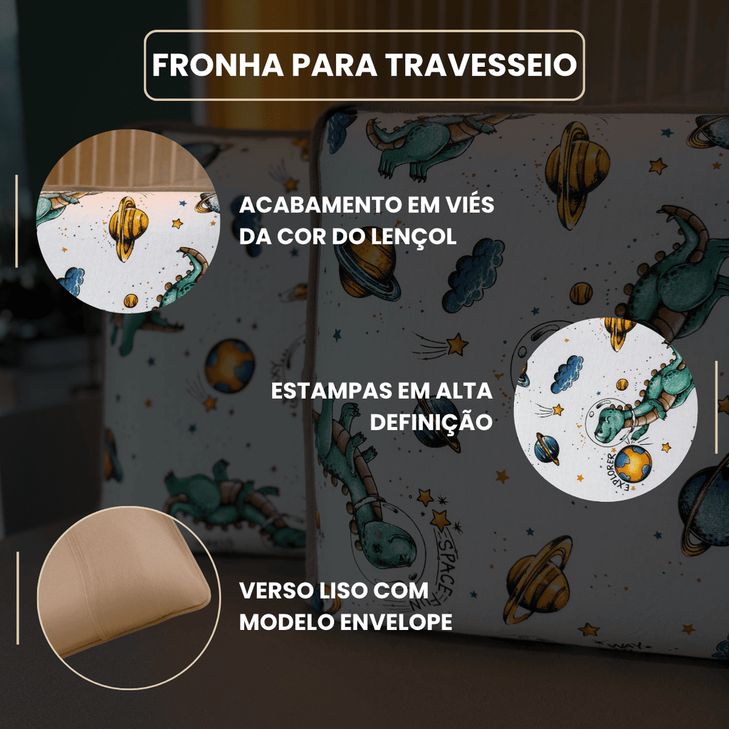 Jogo de Lençol com Elástico em Malha 100% Algodão Planet Chocolate