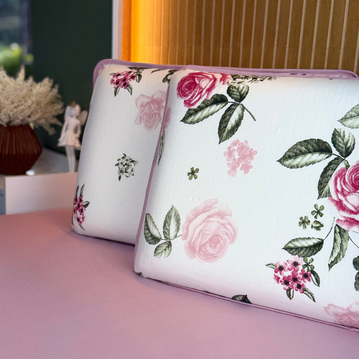 Kit com 2 Fronhas em Malha 100% Algodão Aurora Rose