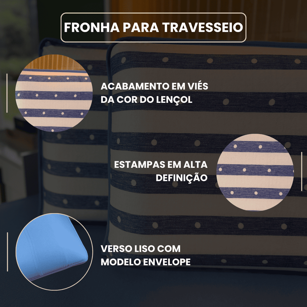 Jogo de Lençol com Elástico em Malha 100% Algodão  Costa Azul
