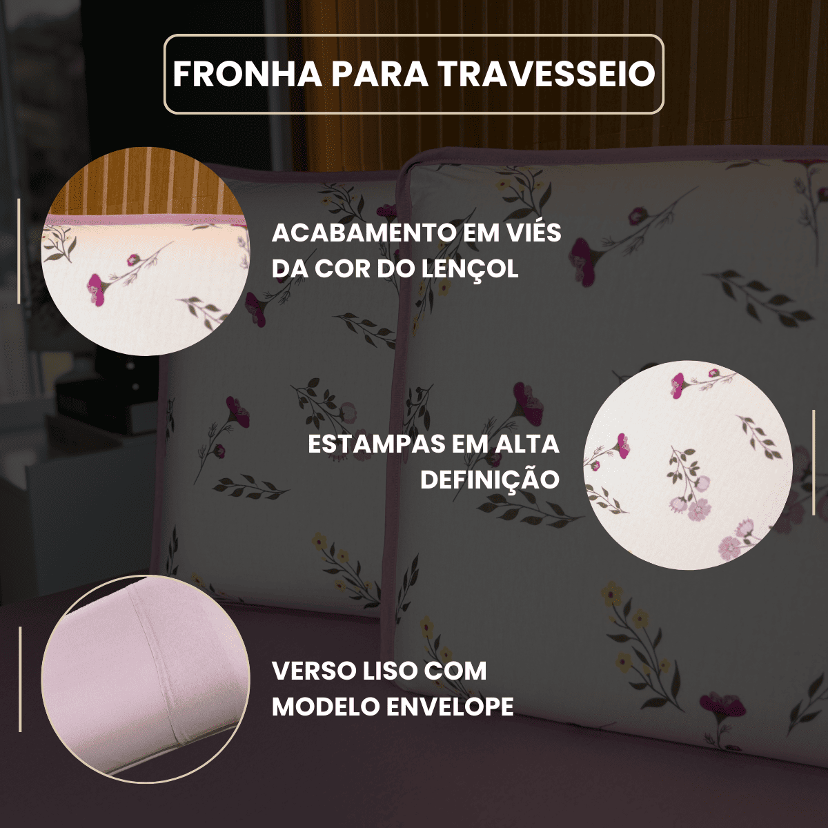 Jogo de Lençol com Elástico em Malha 100% Algodão Lumina Rose