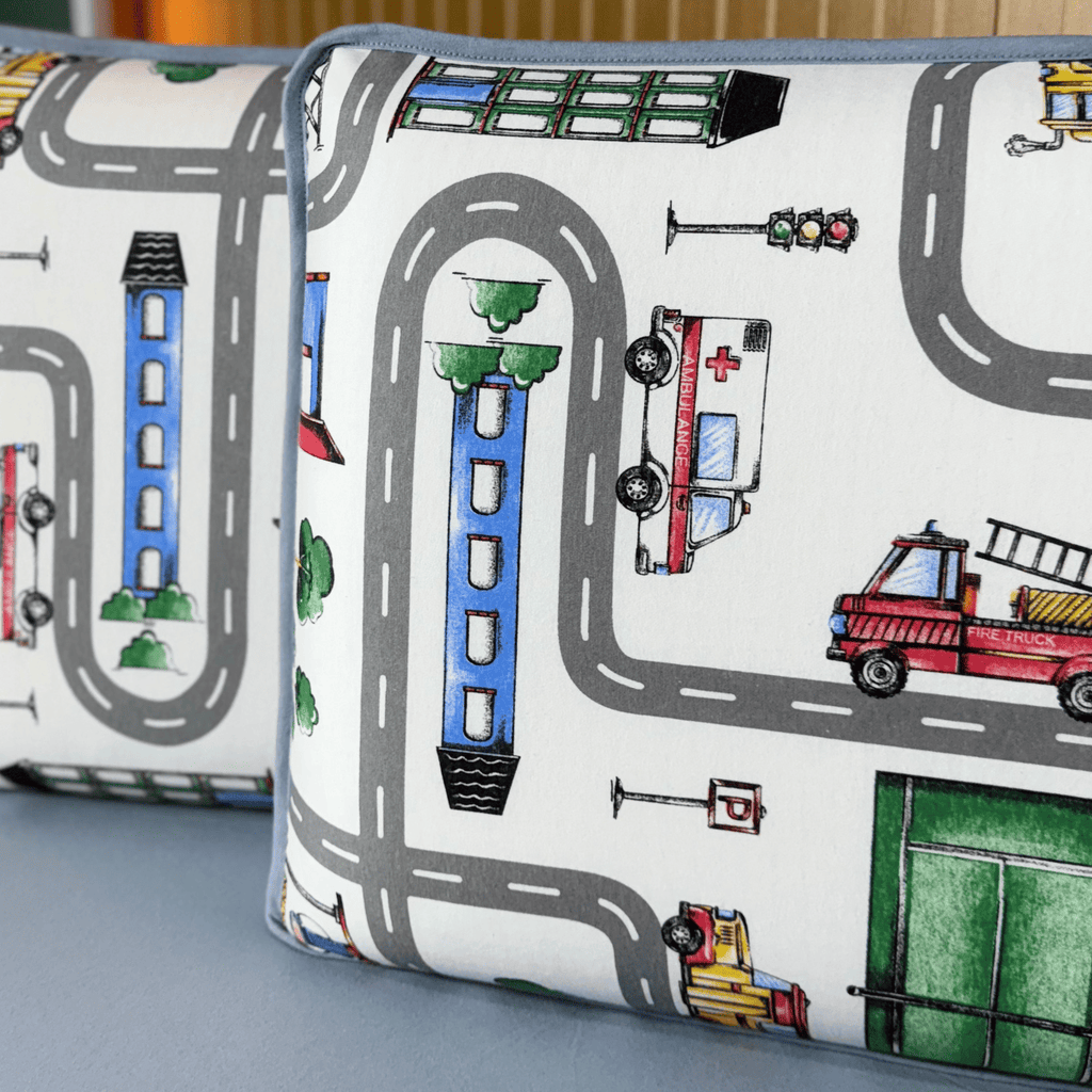 Jogo de Lençol com Elástico em Malha 100% Algodão Car City Cinza