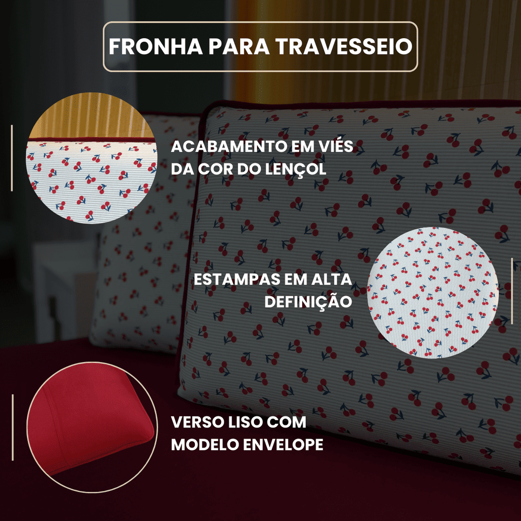 Jogo de Lençol com Elástico em Malha 100% Algodão Cereja Grená