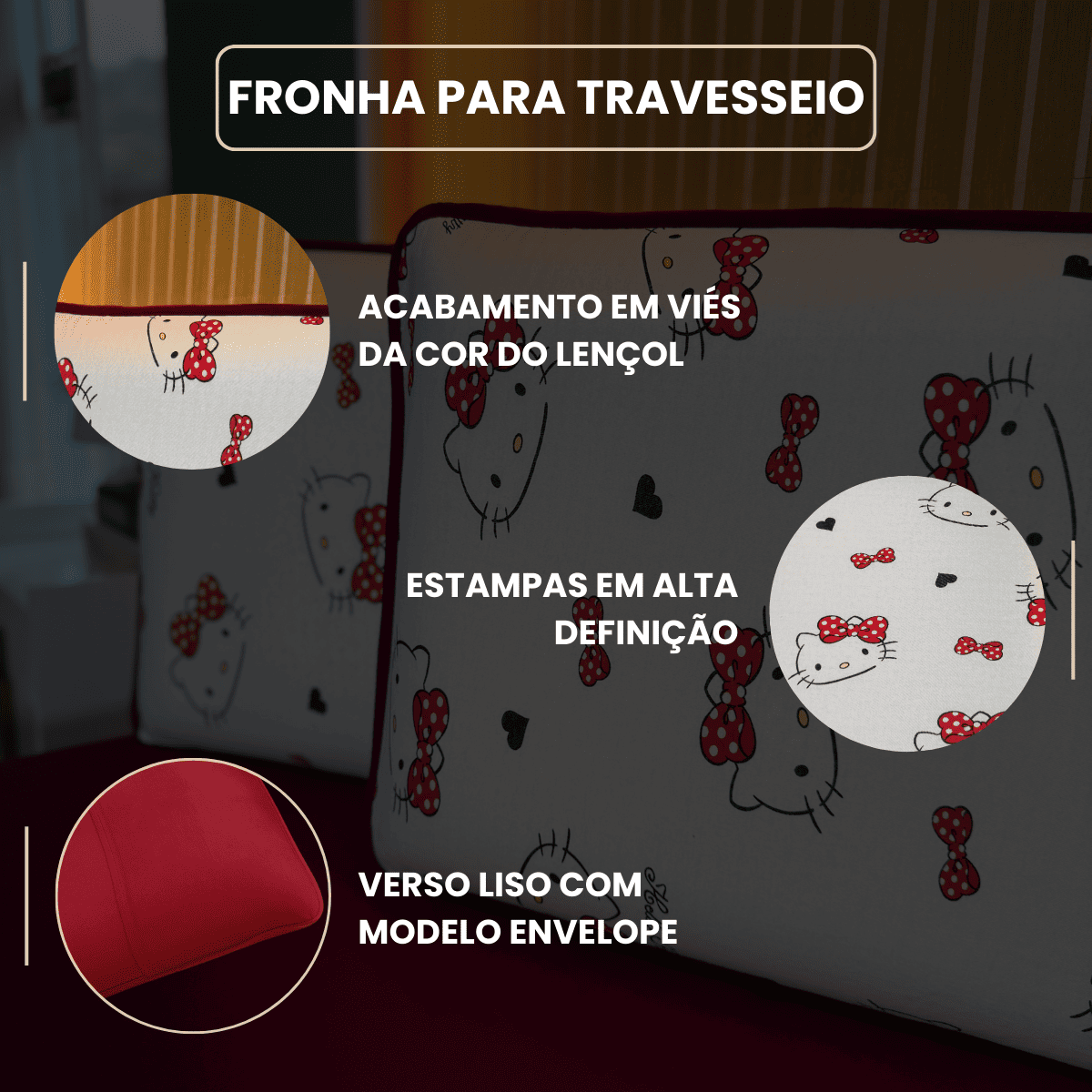 Jogo de Lençol com Elástico em Malha 100% Algodão Kitty Grená