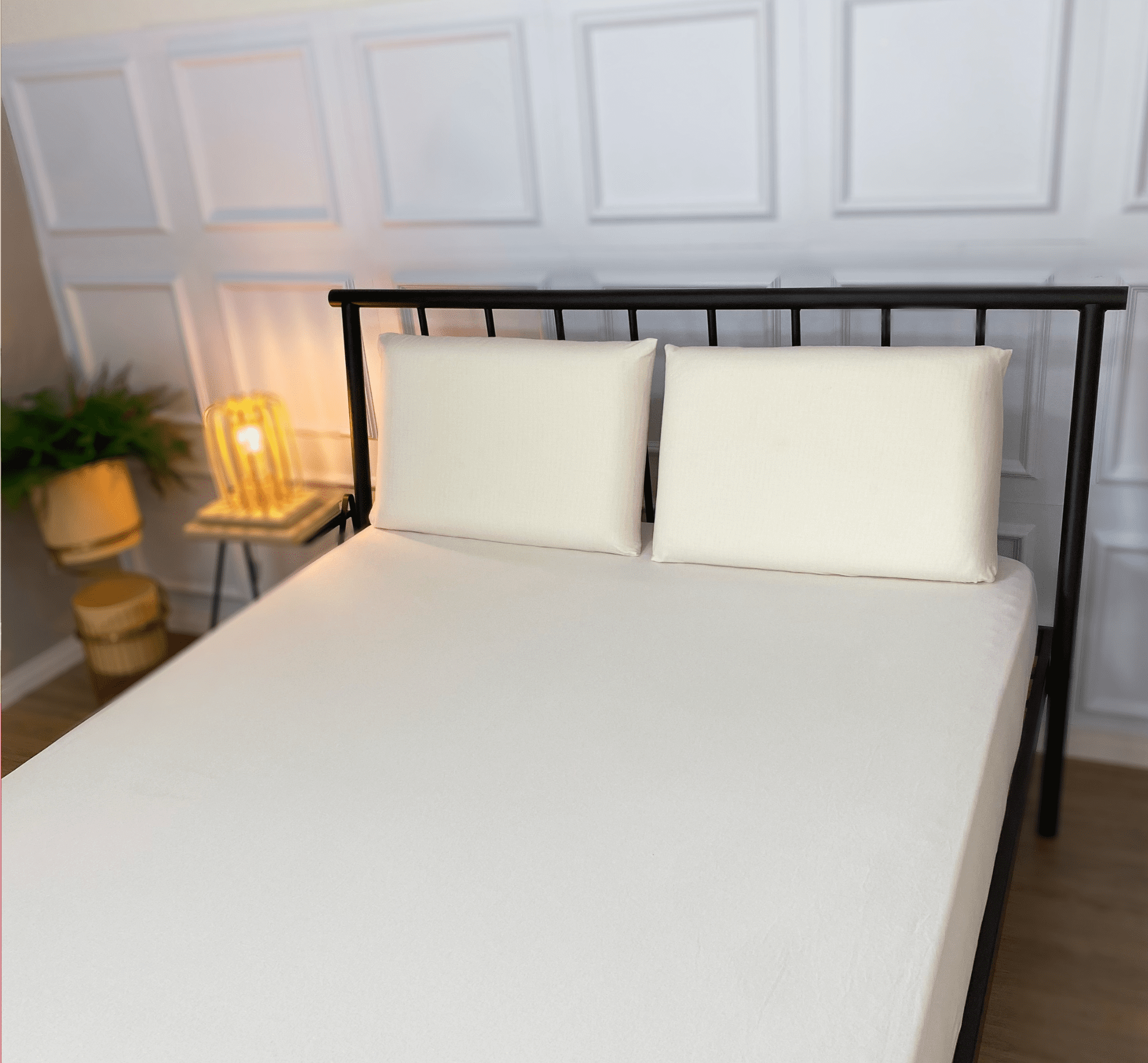 Jogo de Lençol com Elástico em Malha 100% Algodão Off Liso