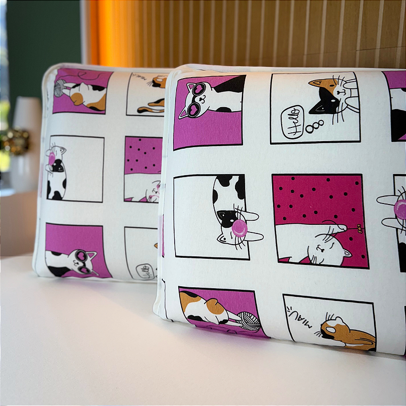 Kit com 2 Fronhas em Malha 100% Algodão Baby Cat Off