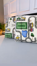 Jogo de Lençol com Elástico em Malha 100% Algodão Car City Cinza