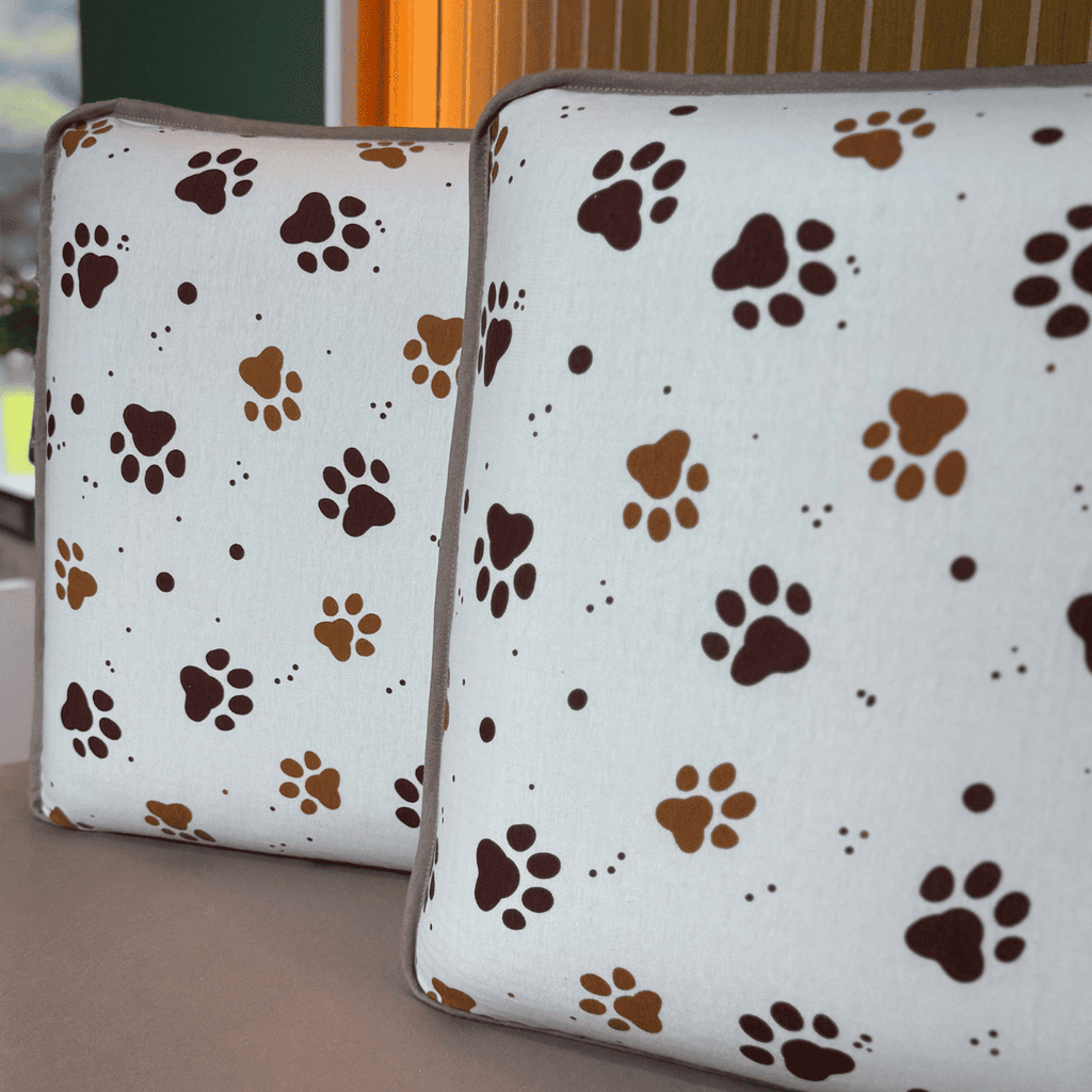 Jogo de Lençol com Elástico em Malha 100% Algodão Patinhas Chocolate