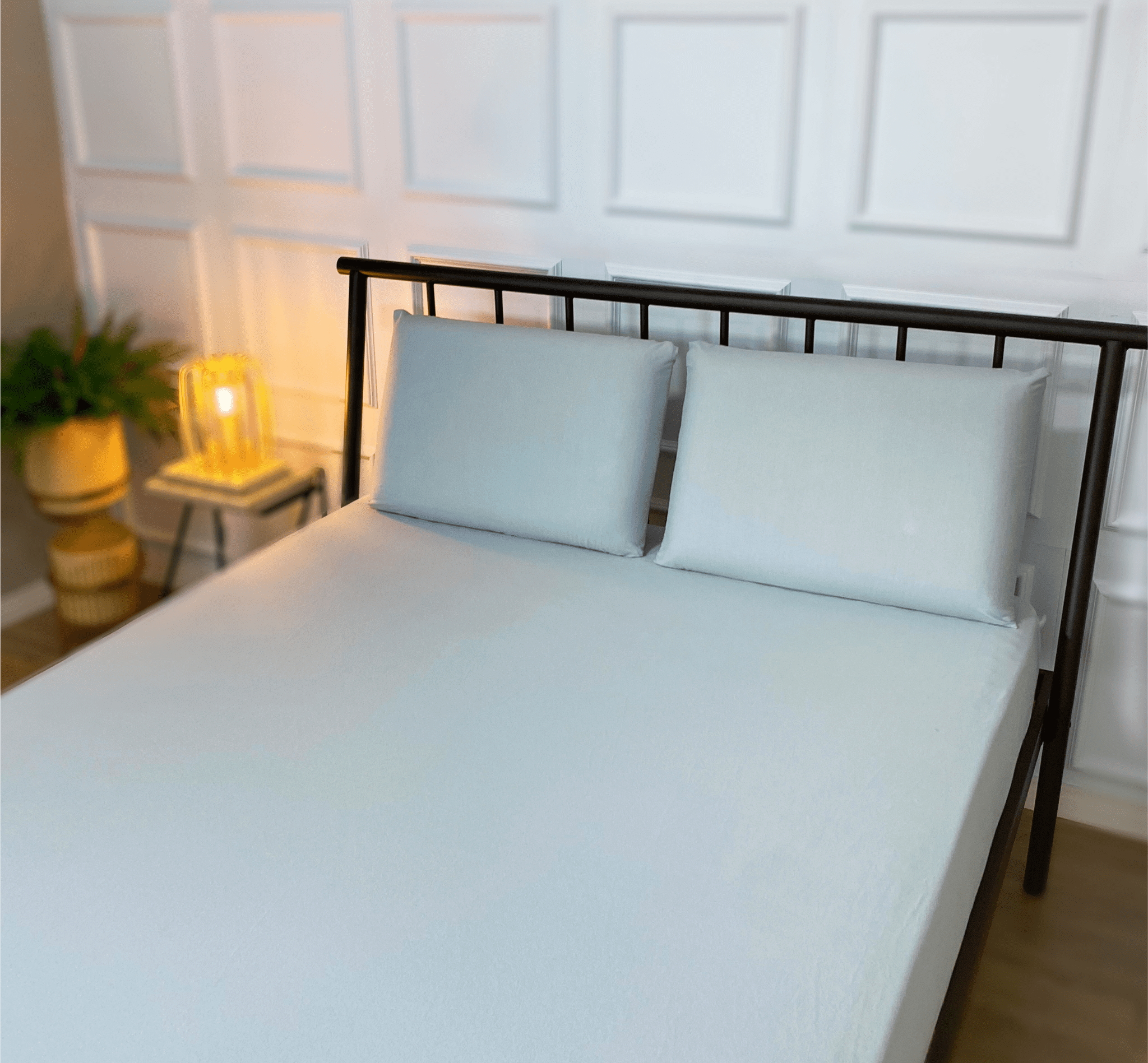 Jogo de Lençol com Elástico em Malha 100% Algodão Cinza Liso