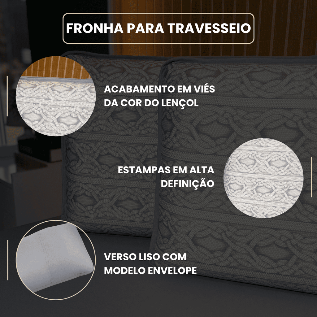 Jogo de Lençol com Elástico em Malha 100% Algodão Axis Cinza