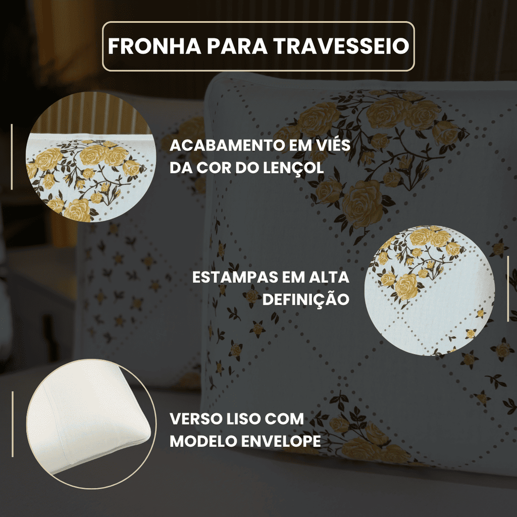 Jogo de Lençol com Elástico em Malha 100% Algodão Line Off