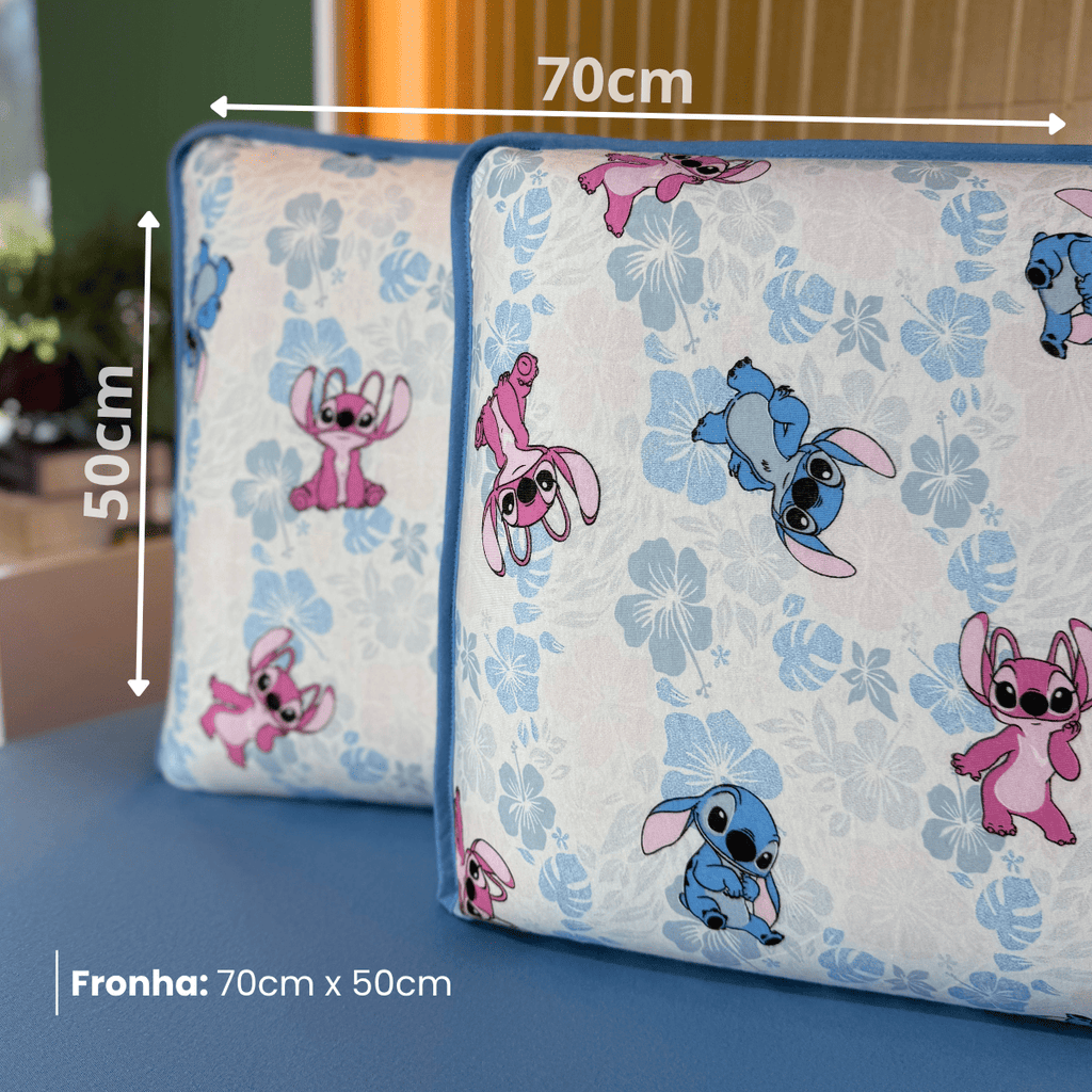 Jogo de Lençol com Elástico em Malha 100% Algodão Stitch Azul