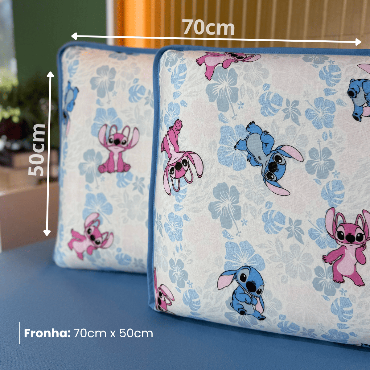 Jogo de Lençol com Elástico em Malha 100% Algodão Stitch Azul