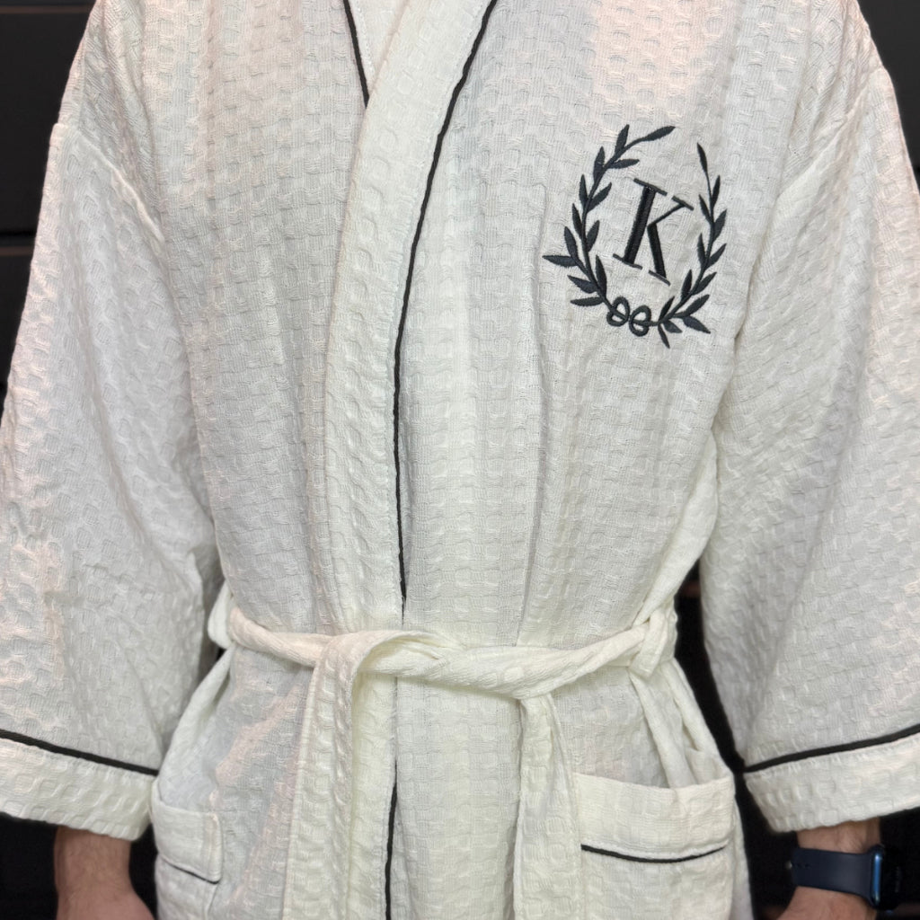 Roupão de Banho com Boradado Inicial do Nome Masculino e Feminino 100% Algodão