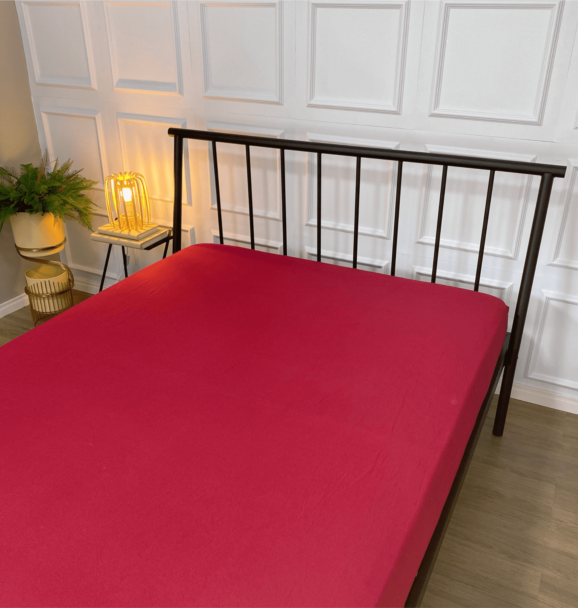 Lençol com Elástico em Malha 100% Algodão Grená Liso