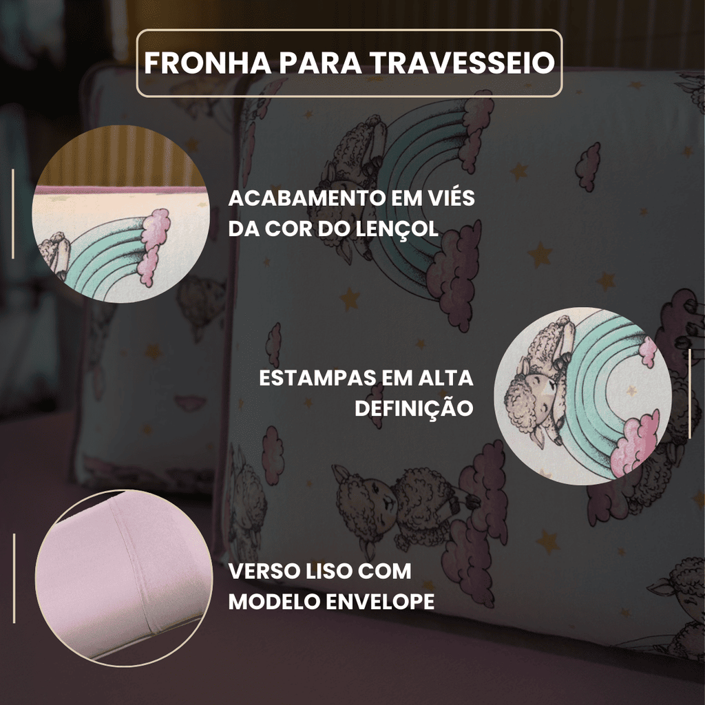 Jogo de Lençol com Elástico em Malha 100% Algodão Merlim Rose