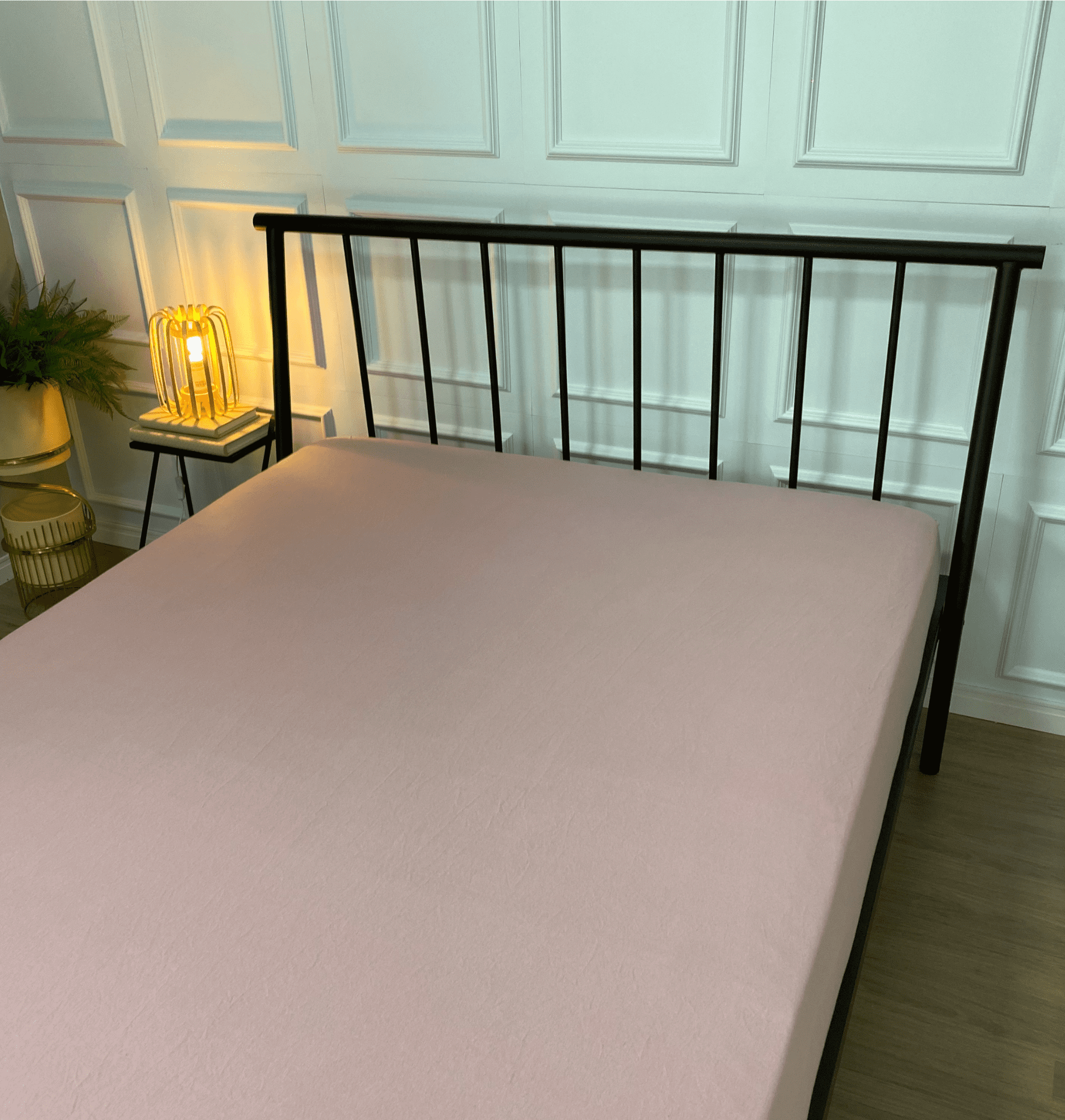 Lençol com Elástico em Malha 100% Algodão Rose Liso