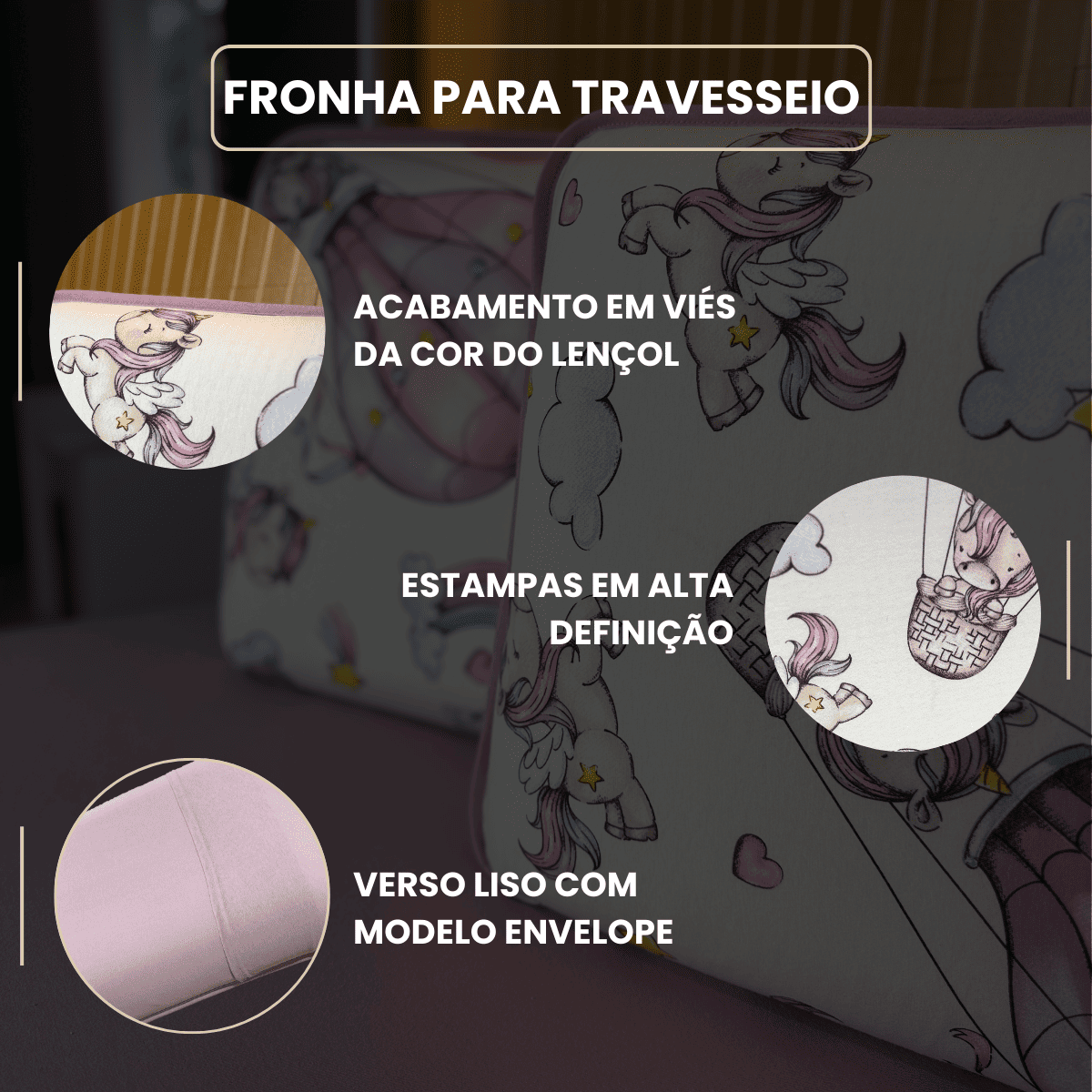 Jogo de Lençol com Elástico em Malha 100% Algodão Balão Mágico Rose