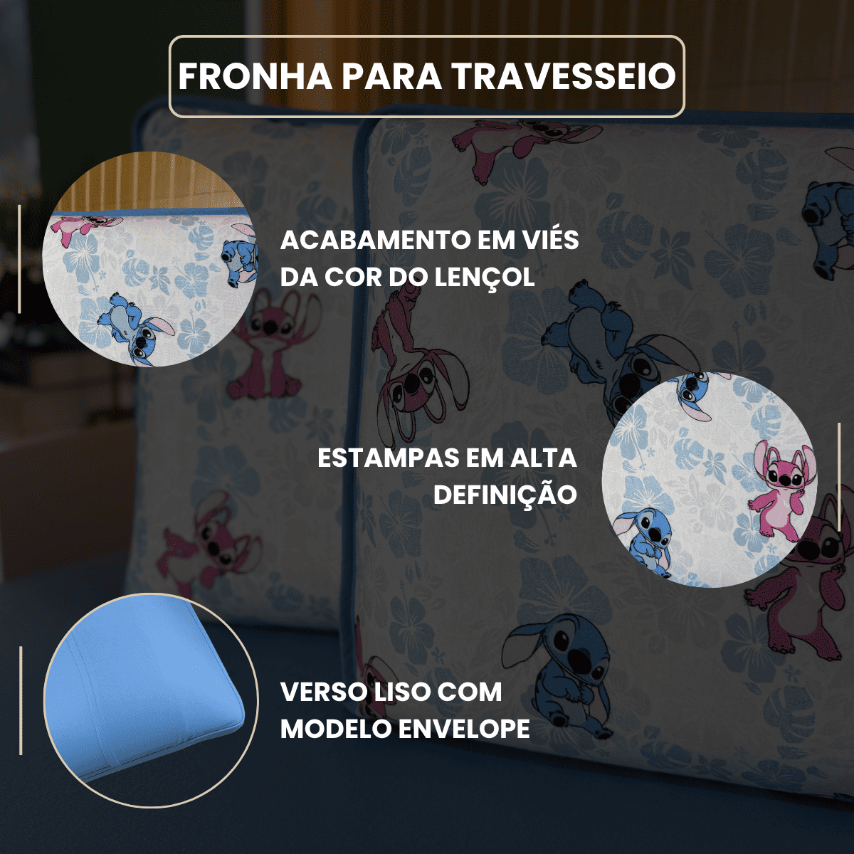 Jogo de Lençol com Elástico em Malha 100% Algodão Stitch Azul