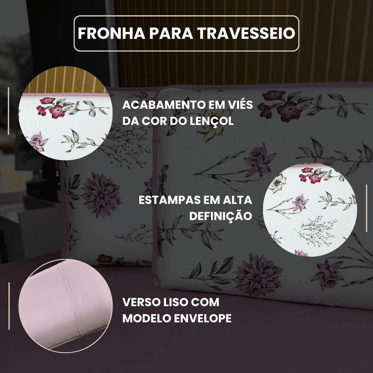 Jogo de Lençol com Elástico em Malha 100% Algodão Floréa Rose