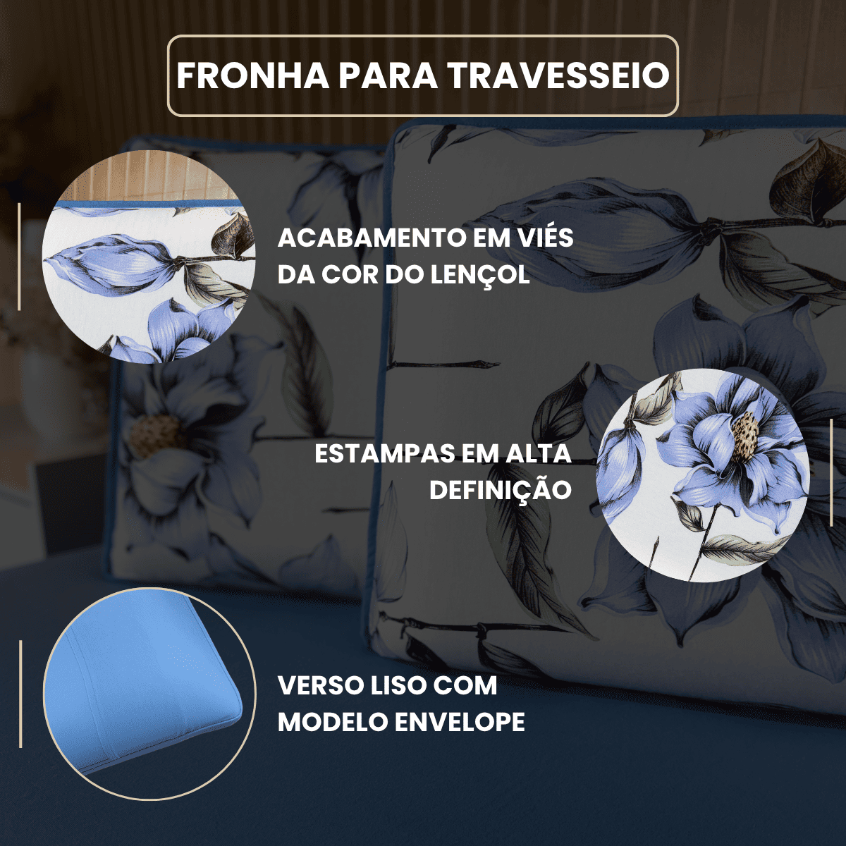 Jogo de Lençol com Elástico em Malha 100% Algodão Flor de Chá Azul