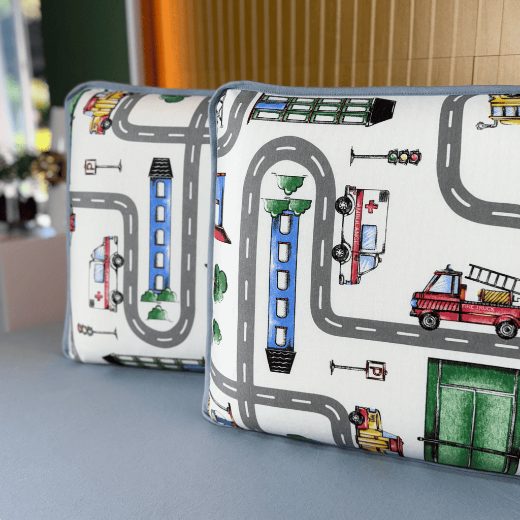 Jogo de Lençol com Elástico em Malha 100% Algodão Car City Cinza