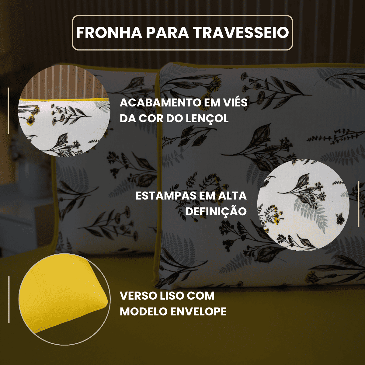 Jogo de Lençol com Elástico em Malha 100% Algodão Auren Amarelo