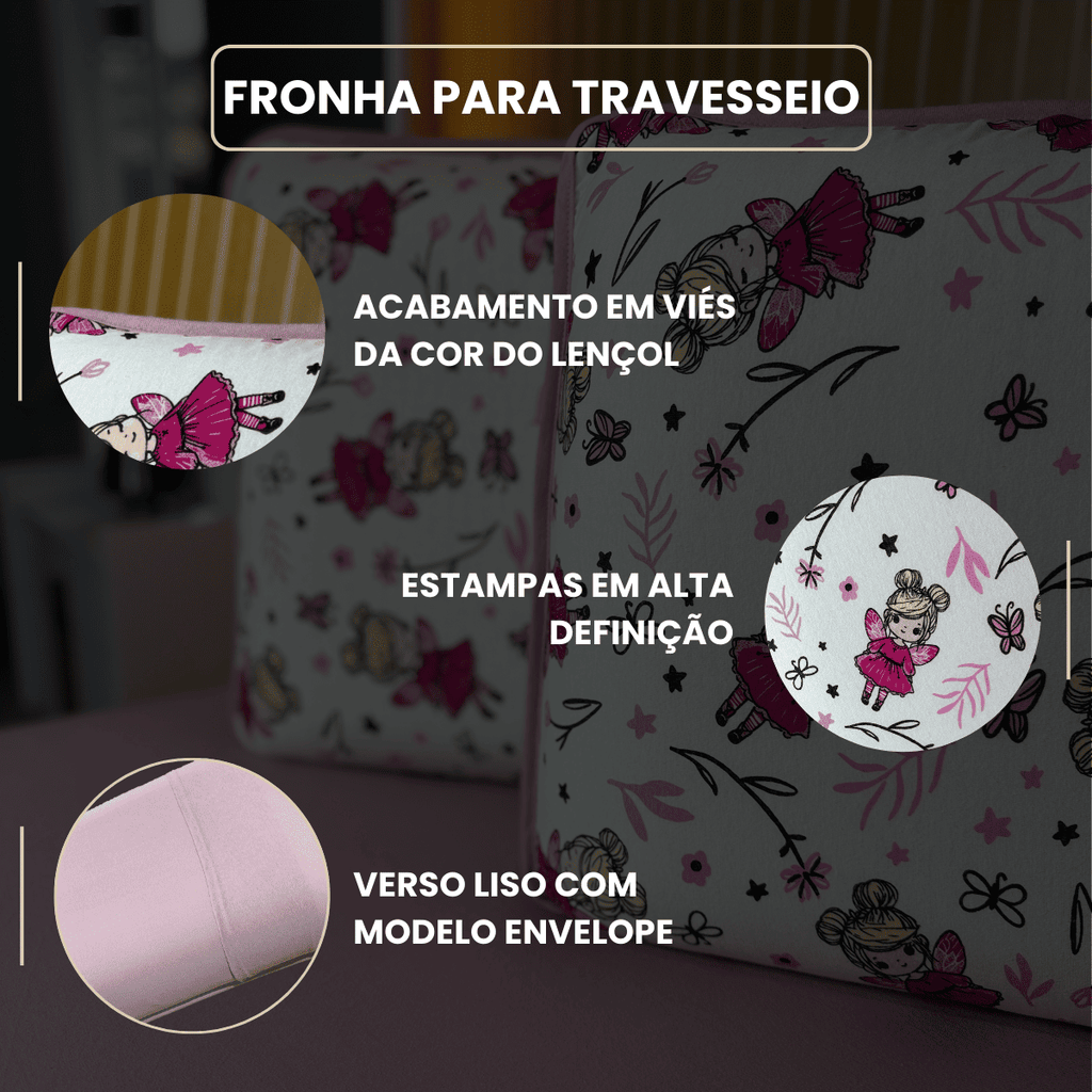 Jogo de Lençol com Elástico em Malha 100% Algodão Fantasy Rose