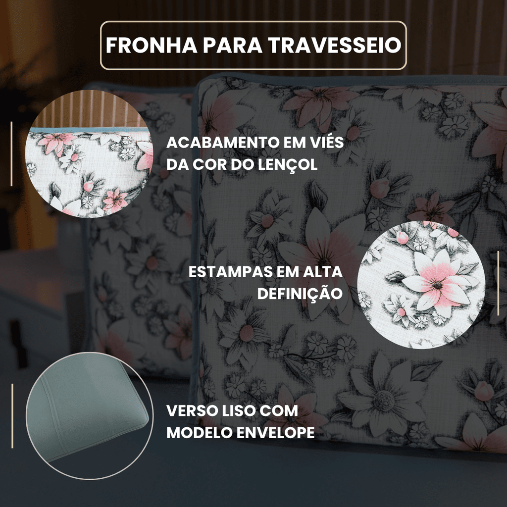 Jogo de Lençol com Elástico em Malha 100% Algodão Poema Verde