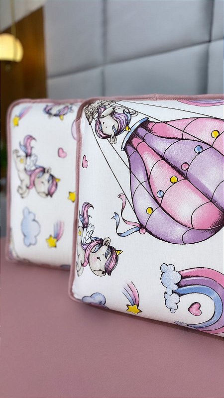 Kit com 2 Fronhas em Malha 100% Algodão Balão Mágico Rose