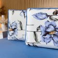 Jogo de Lençol com Elástico em Malha 100% Algodão Flor de Chá Azul